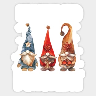 Naughty And I Gnome It / Funny Pajama Christmas Gnomes / Christmas Three Buffalo Plaid Gnomes Sticker